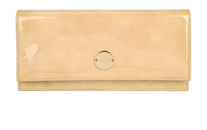Fie Chain Clutch, &pound;250, Handbags, Beige, Patent Leather/Suede, Front view